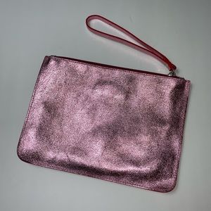 NWOT Valentina Pink Leather Clutch